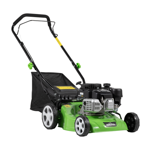 Dellonda Hand-Propelled Petrol Lawnmower Grass Cutter, 127cc 16"/41cm 4-Stroke