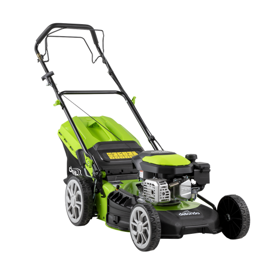 Dellonda Self-Propelled Petrol Lawnmower Grass Cutter with Height Adjustment & Grass Bag 144cc 18"/46cm 4-Stroke Engine