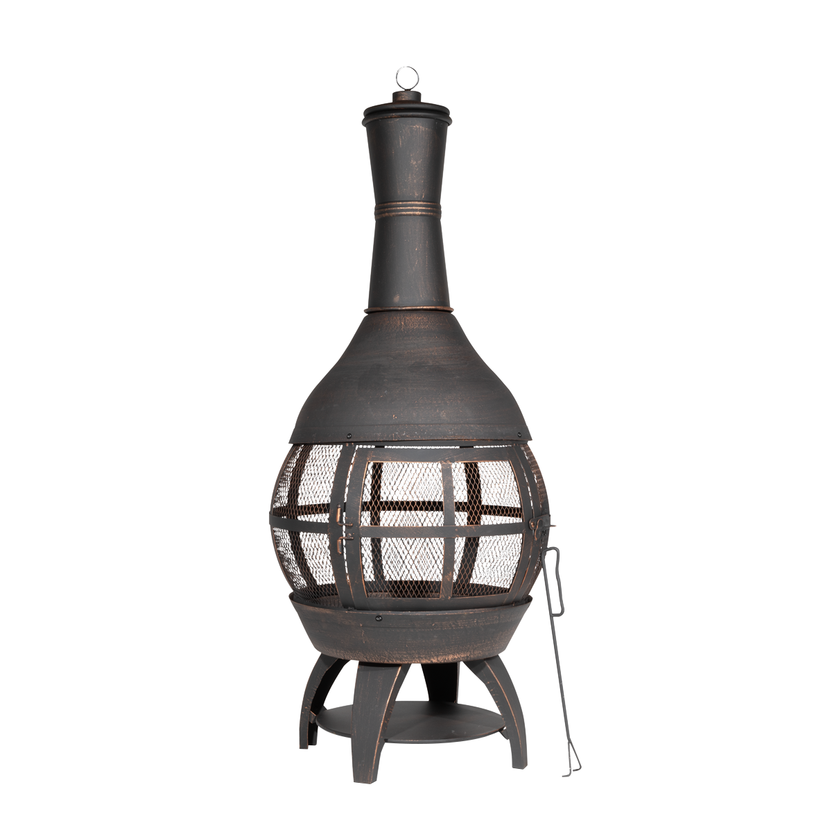 Dellonda Deluxe 360° Chiminea/Fire Pit/Outdoor Heater - Antique Bronze Finish - DG112
