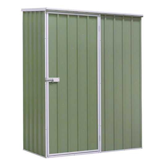 Dellonda Galvanized Steel Storage Shed with Pent Style Roof 150 x 80 x 190cm - Green