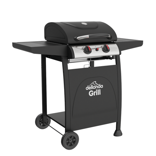 Dellonda 2 Burner Gas BBQ Grill with Piezo Ignition & Thermometer
