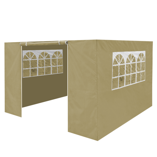 Dellonda Premium Side Walls/Doors/Windows for Gazebo/Marquee, Fits 2 x 2m Models - Beige