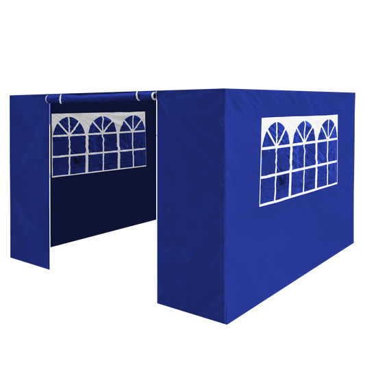Dellonda Premium Side Walls/Doors/Windows for Gazebo/Marquee, Fits 2 x 2m Models - Blue