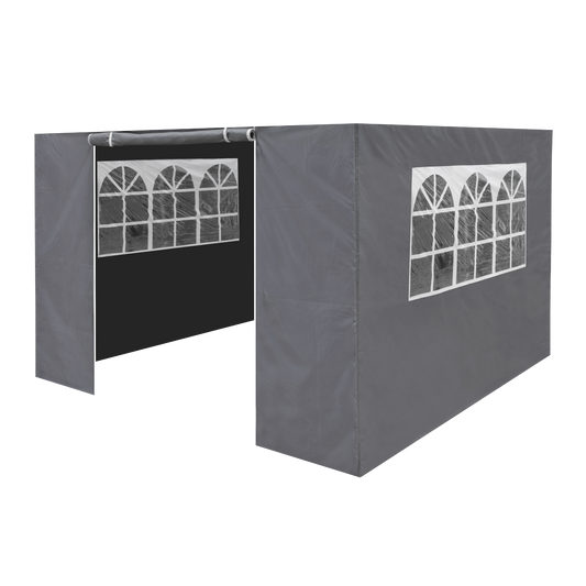 Dellonda Premium Gazebo/Marquee Side Walls/Doors/Windows, Fits 3 x 3m Models - Grey