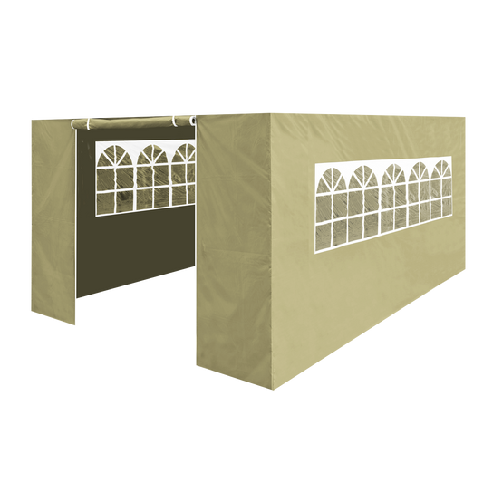 Dellonda Premium Side Walls/Doors/Windows for Gazebo/Marquee, Fits 3 x 4.5m Models - Beige