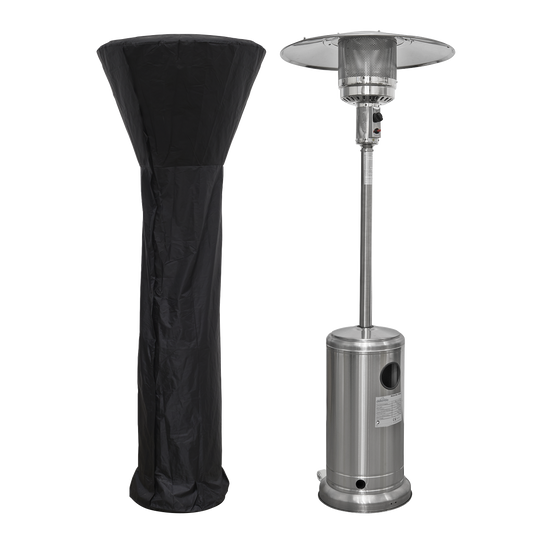 Dellonda Freestanding Gas Patio Heater 13kW with Wheels Supplied with Cover, Stainless Steel