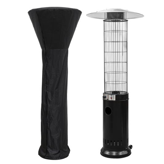Dellonda Gas Patio Heater 13kW for Commercial & Domestic Use, Black, Supplied with Water-Resistant Cover