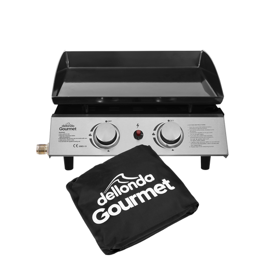 Dellonda 2 Burner Portable Gas Plancha & Cover