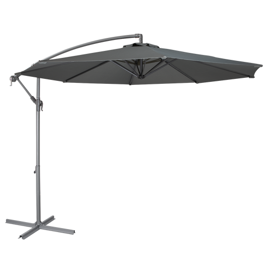 Dellonda Banana Parasol with Cover 3m - Grey