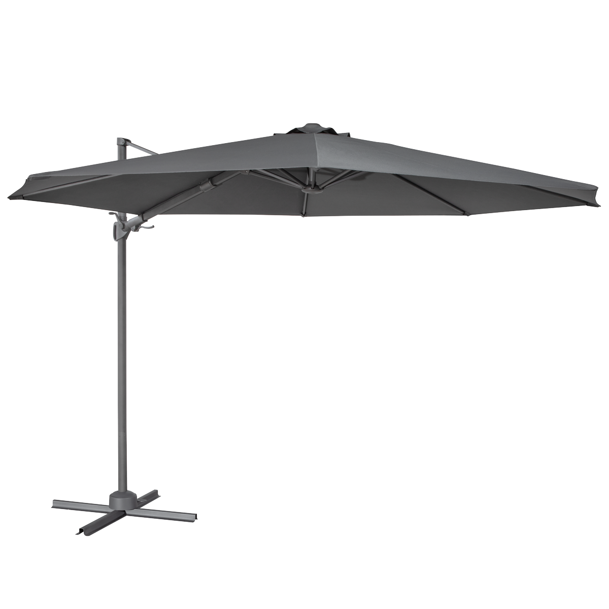 Dellonda Cantilever Parasol with 360° Rotation, Tilt & Cover 3m - Grey