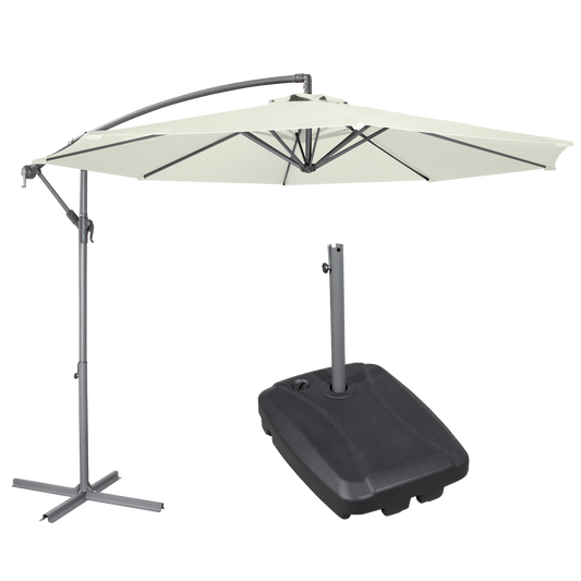 Dellonda Banana Parasol with Cover & Base 3m - Cream