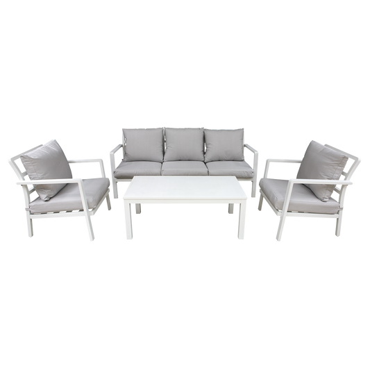 Dellonda Kyoto Aluminium Outdoor Sofa & Coffee Table Set 4pc