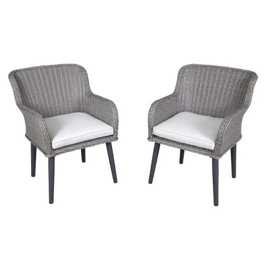 Dellonda Buxton Rattan Wicker Outdoor Chairs Set 2pc