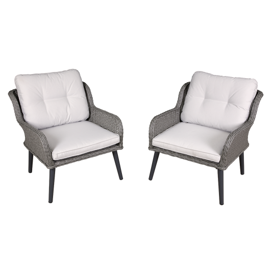 Dellonda Buxton Rattan Wicker Outdoor Chair Set 2pc