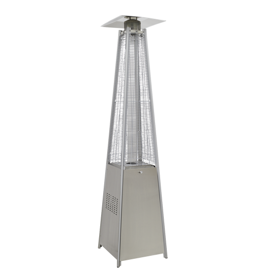 Dellonda 13kW Pyramid Gas Patio Heater 13kW Commercial/Garden Use - Stainless Steel
