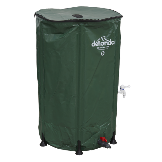 Dellonda Collapsible PVC Garden Water Butt with Zipped Lid & Drain Tap 250L