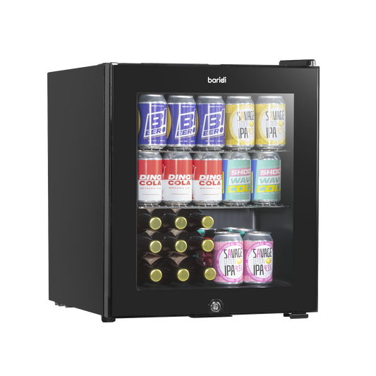 Baridi Mini Tabletop Beer & Drinks Fridge 50L Capacity - Black
