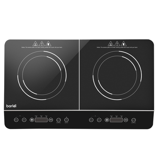 Baridi Portable Induction Hob with 2 Cooking Zones 60 x 36 x 6.5cm - Black