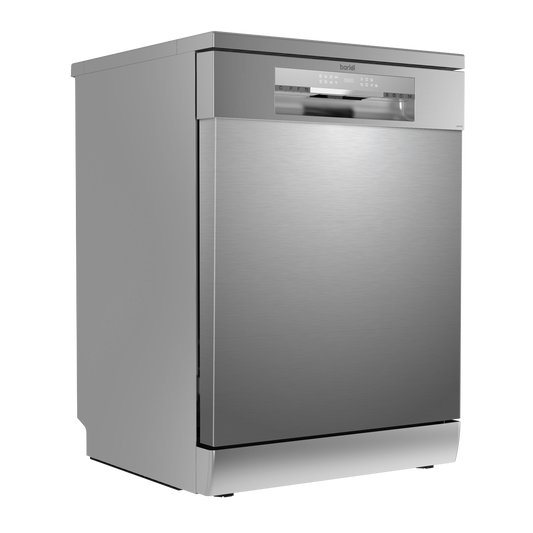 Baridi Regular Sized Freestanding Dishwasher 60cm Wide 14 Place Settings - Silver