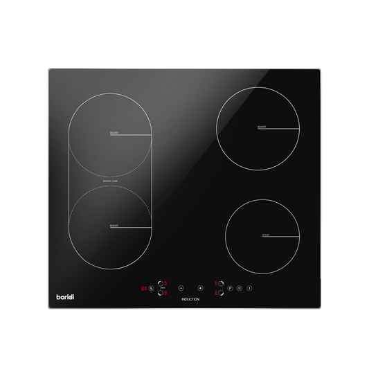 Baridi Integrated Induction Hob with 4 Cooking Zones & Bridge Zone 60cm 2800W Output