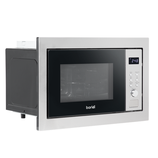 Baridi Integrated Microwave Oven with Grill 25L Capacity 900W - Stainless Steel
