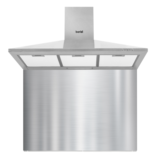 Baridi Cooker Hood with Carbon Filters & Splashback 90cm - Stainless Steel