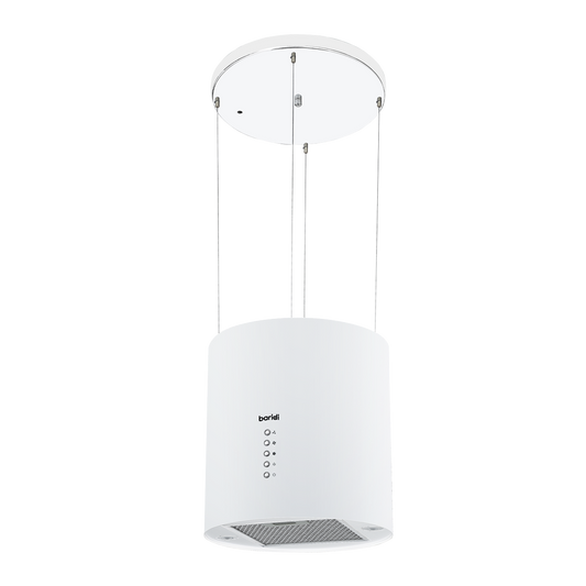 Baridi Round Island Cooker Hood 35cm - White