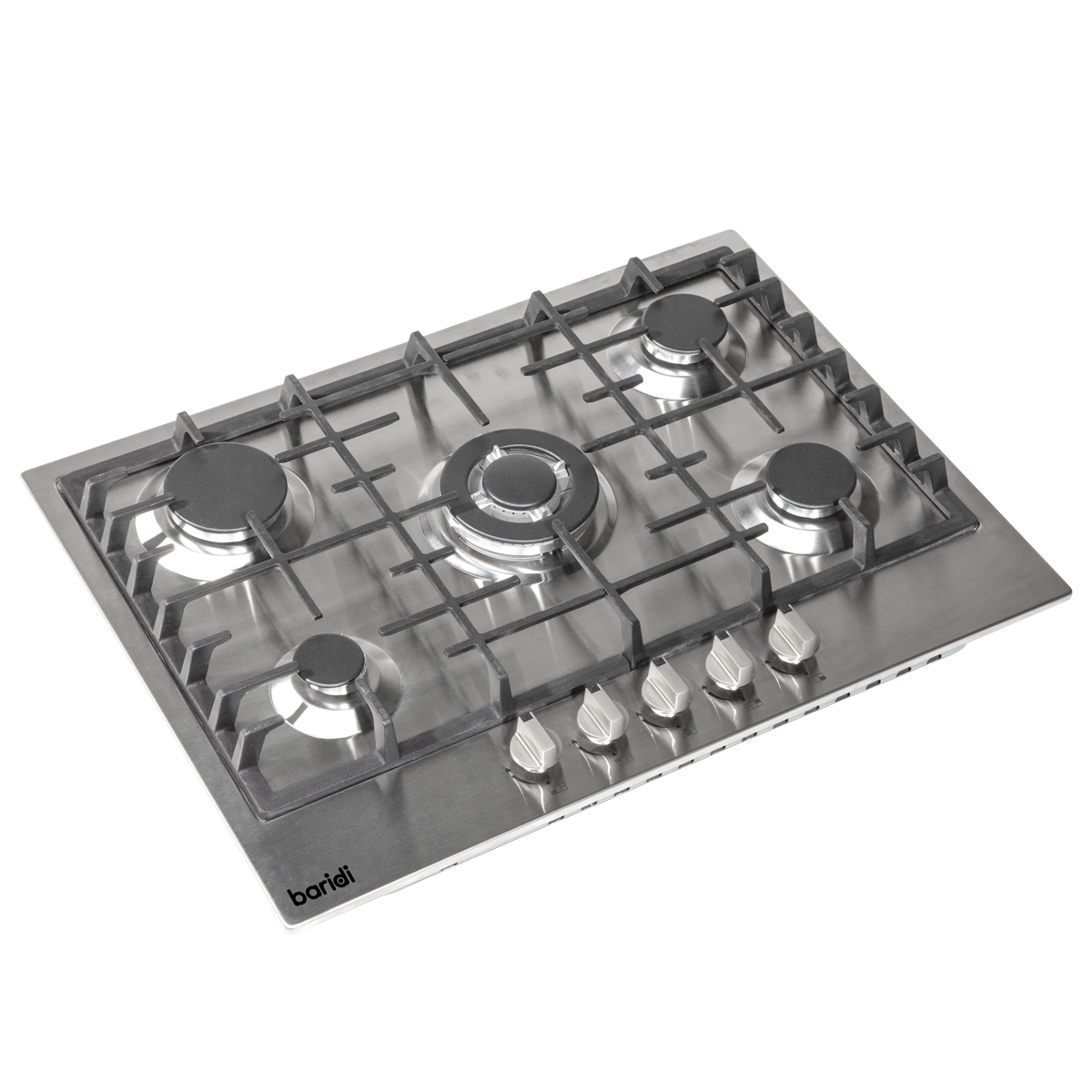 Baridi Gas Hob with 5 Cooking Zones 70cm - Stainless Steel