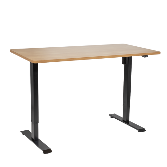 Dellonda Single Motor Ultra-Quiet Adjustable-Height Electric Sit/Stand Desk - Oak Desktop