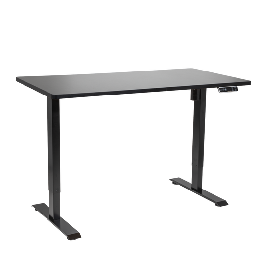 Dellonda Black Electric Height Adjustable Standing Desk with Memory, Quiet, 1400x700mm