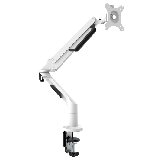 Dellonda Adjustable Single Monitor Arm with 360° Rotation - White
