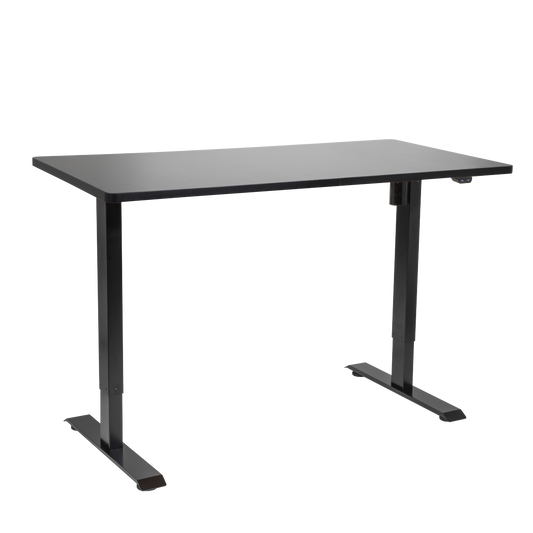 Dellonda Single Motor Ultra-Quiet Adjustable-Height Electric Sit/Stand Desk - Black Desktop