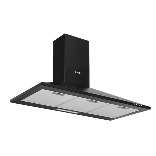 Baridi Cooker Hood, Chimney Style with Carbon Filters 90cm - Black