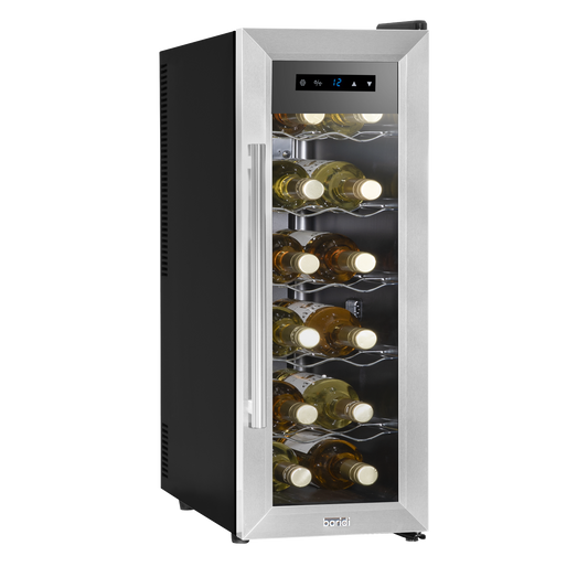Baridi 12 Bottle Wine Fridge & Cooler - Stainless Steel