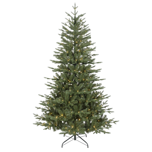 Dellonda Pre-Lit Hinged Christmas Tree with 350 Warm White LED Lights 7ft(210cm)