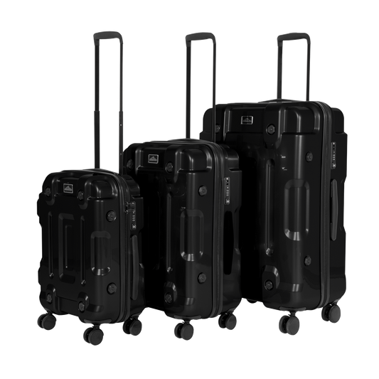 Dellonda Lightweight ABS Luggage Set 3pc - Black