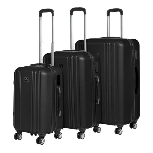 Dellonda Lightweight ABS Luggage Set with TSA Lock - Black
