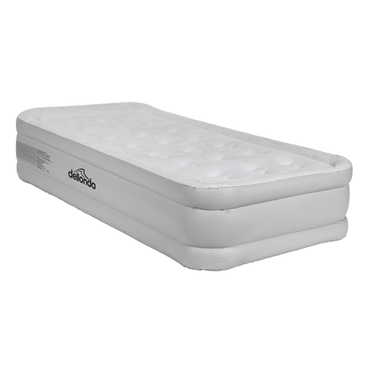Dellonda Raised Air Bed with Removable Electric Pump & Storage Bag - Single