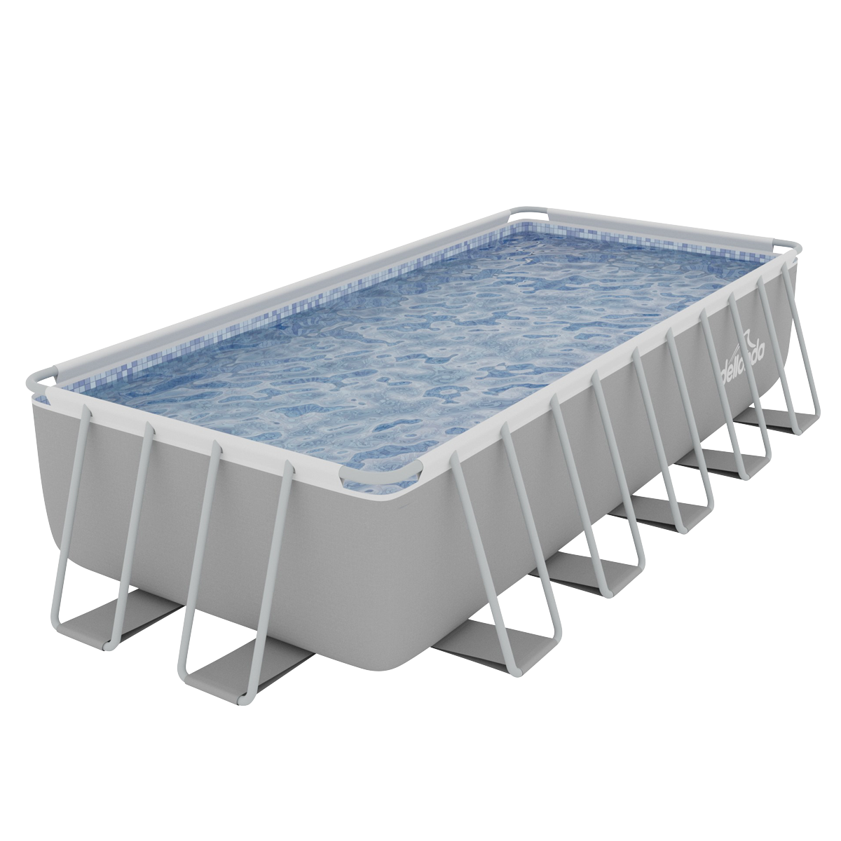 Dellonda Deluxe Steel Frame Rectangular Swimming Pool with Step Ladder & Filter Pump 21ft