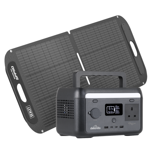 Dellonda Portable Power Station 300W & ETFE Foldable Solar Panel 110W