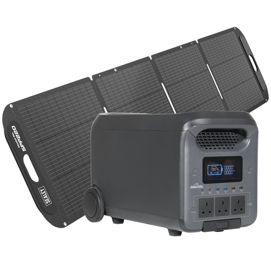 Dellonda Portable Power Station 3000W & ETFE Foldable Solar Panel 220W