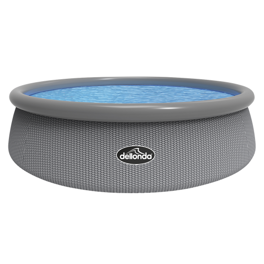Dellonda Paddling/Swimming Pool & Pump 15ft - Gray Rattan Effect