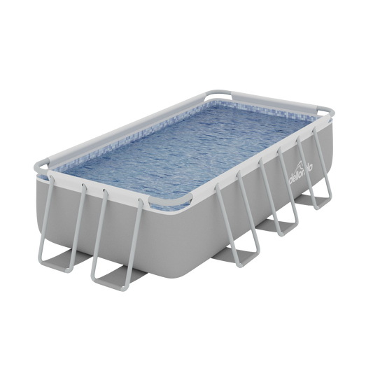 Dellonda Deluxe Steel Frame Swimming Pool with Filter Pump 13ft