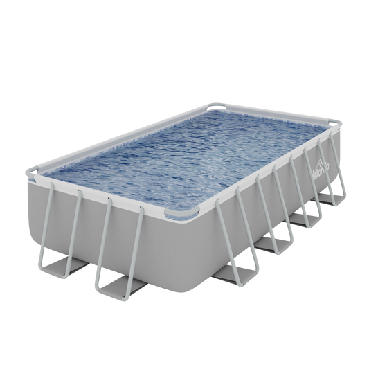 Dellonda Deluxe Steel Frame Swimming Pool with Filter Pump 18ft