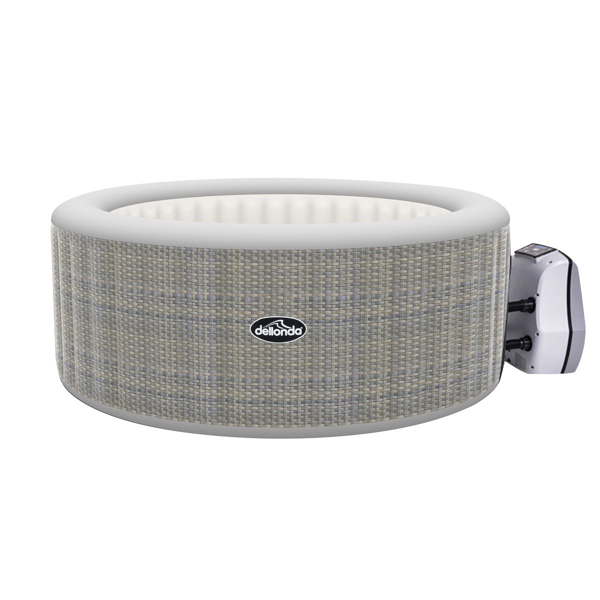 Dellonda 2-4 Person Inflatable Hot Tub/Spa with Smart Pump - Rattan Effect