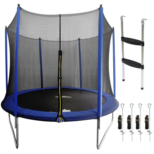 Dellonda Heavy-Duty Outdoor Trampoline with Safety Enclosure Net, Anchors & Ladder 10ft