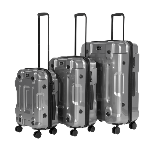 Dellonda Lightweight ABS Luggage Set 3pc - Silver