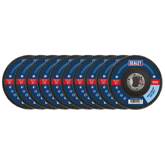 115mm Zirconium Flap Discs 120Grit 22mm Bore - Pack of 10