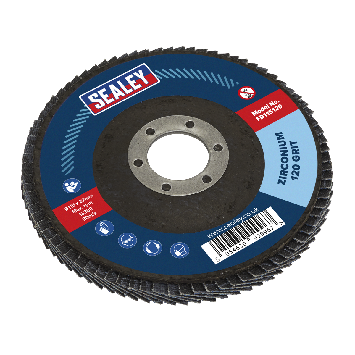 115mm Zirconium Flap Disc 120Grit 22mm Bore
