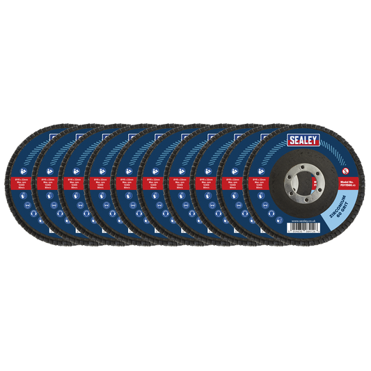115mm Zirconium Flap Discs 60Grit 22mm Bore - Pack of 10